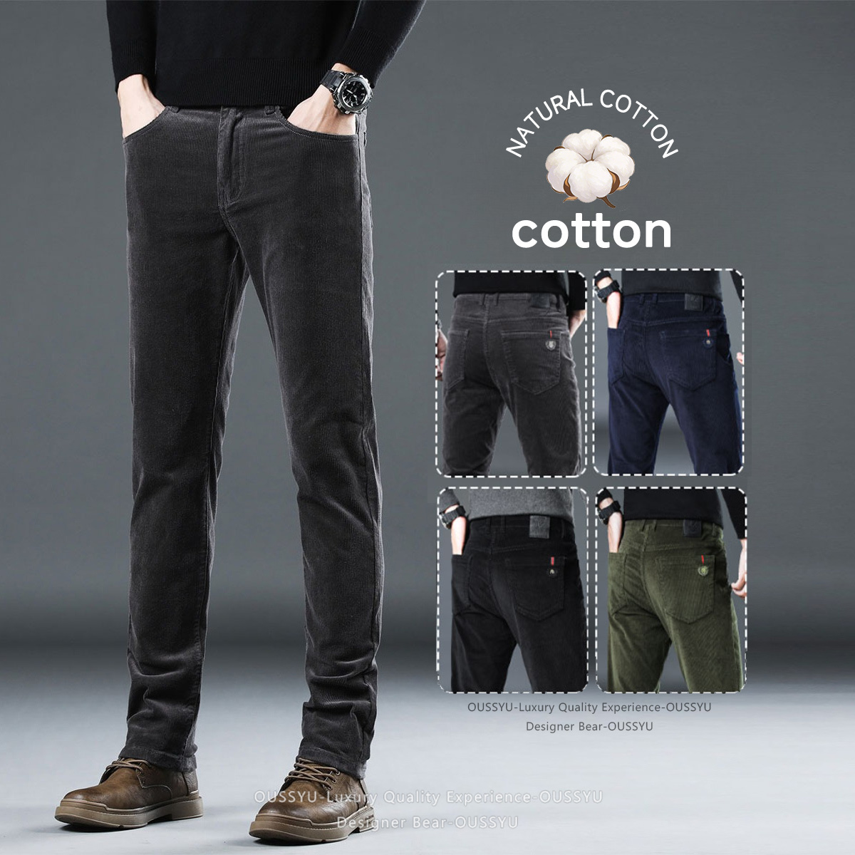 Embroidery Texture - Autumn Winter Thick Men's Cotton Corduroy