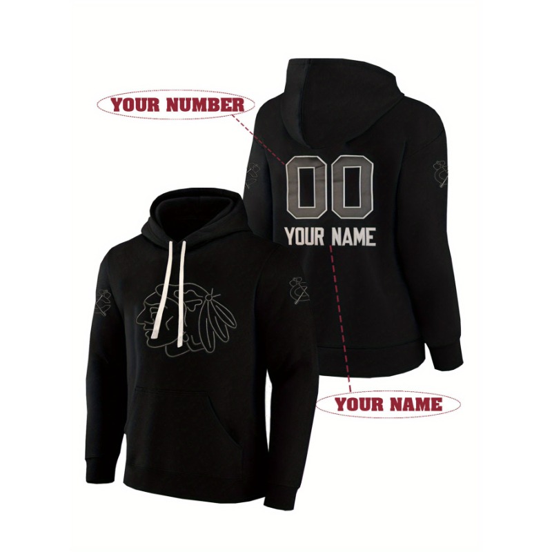 Embroidery Name - Customized Men's Hoodie Letter Embroidery, Personalized