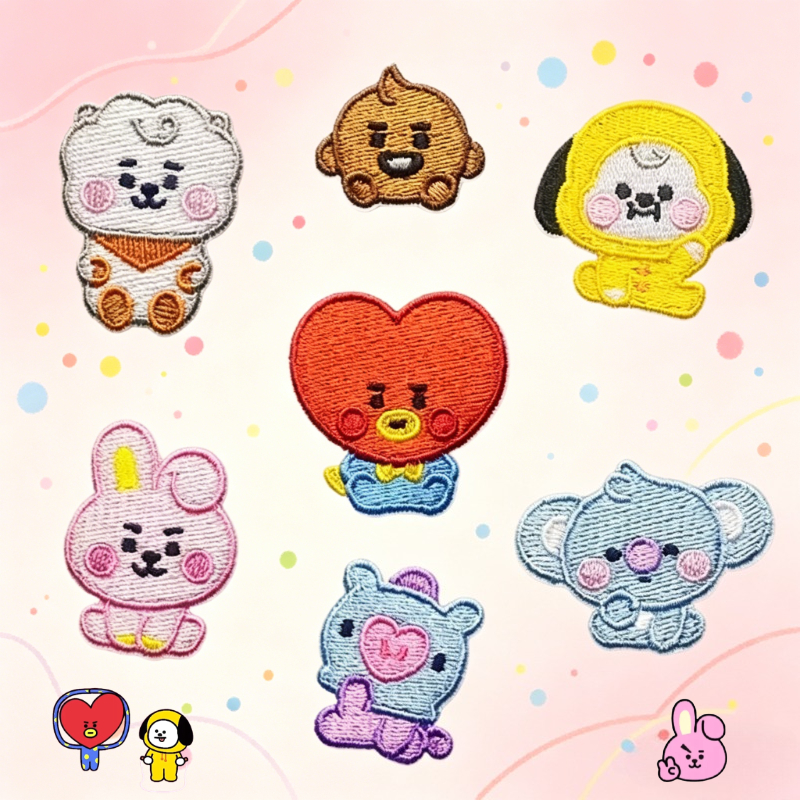 Embroidery Patches - BT21 cartoon cute embroidered patch sticker