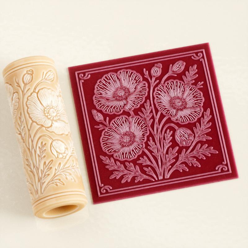 Flower Skull Clay Tile Roller  - Embroidery Texture のレビューと価格