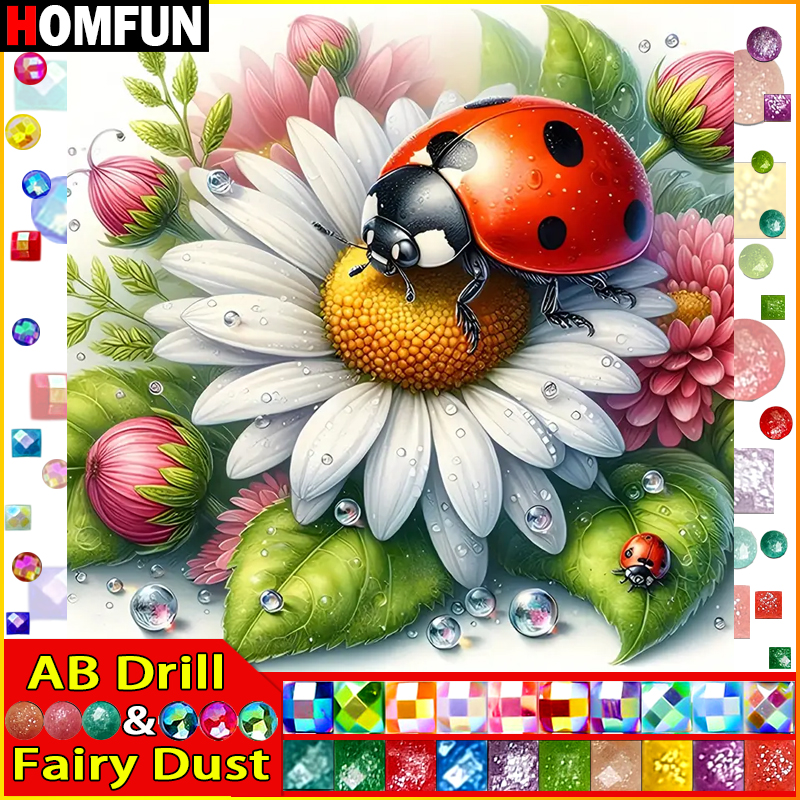 HOMFUN Fairy Dust AB Diamond P - Embroidery Lady Bug のレビューと価格
