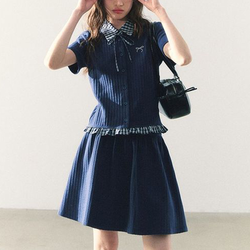 Summer Knitted Preppy Style Tw - Embroidery Cotton Shirt のレビューと価格