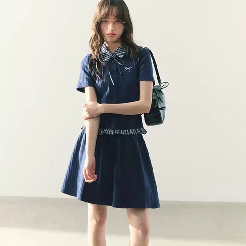 Summer Knitted Preppy Style Tw - Embroidery Cotton Shirt のレビューと価格