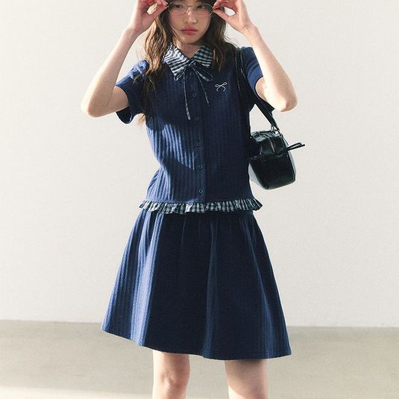 Summer Knitted Preppy Style Tw - Embroidery Cotton Shirt のレビューと価格