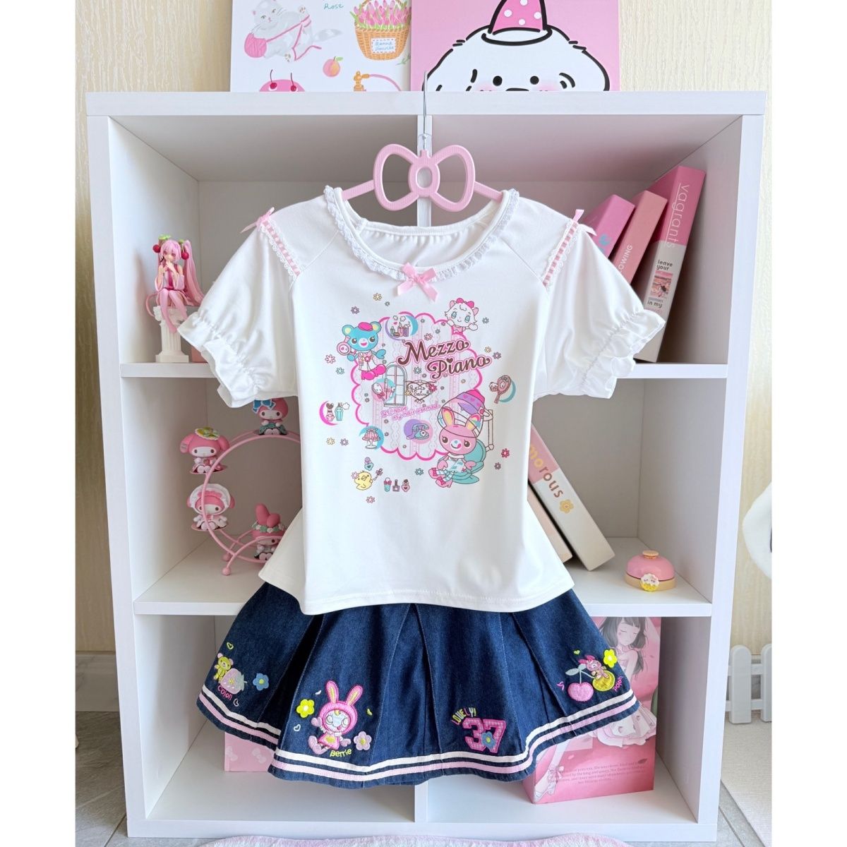Japanese Sweet Skirt Sets Summ - Embroidery Cotton Shirt のレビューと価格