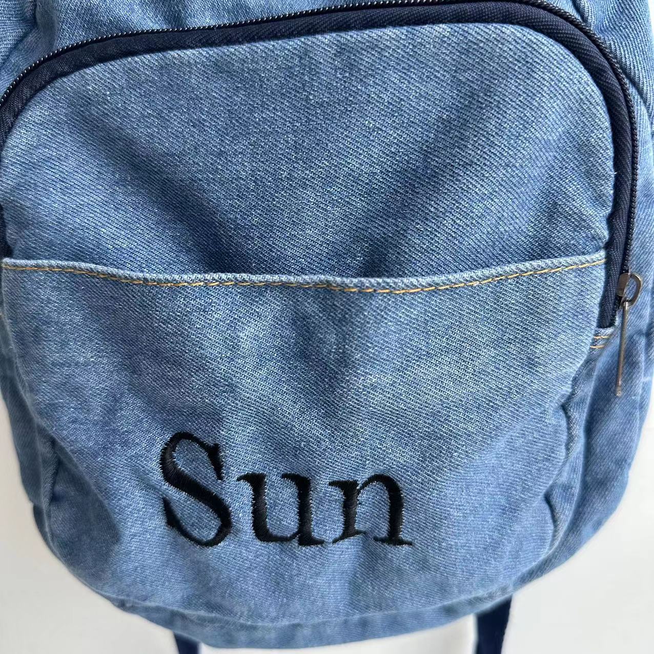 Denim Backpack Girls' New Stud - Embroidery Name のレビューと価格