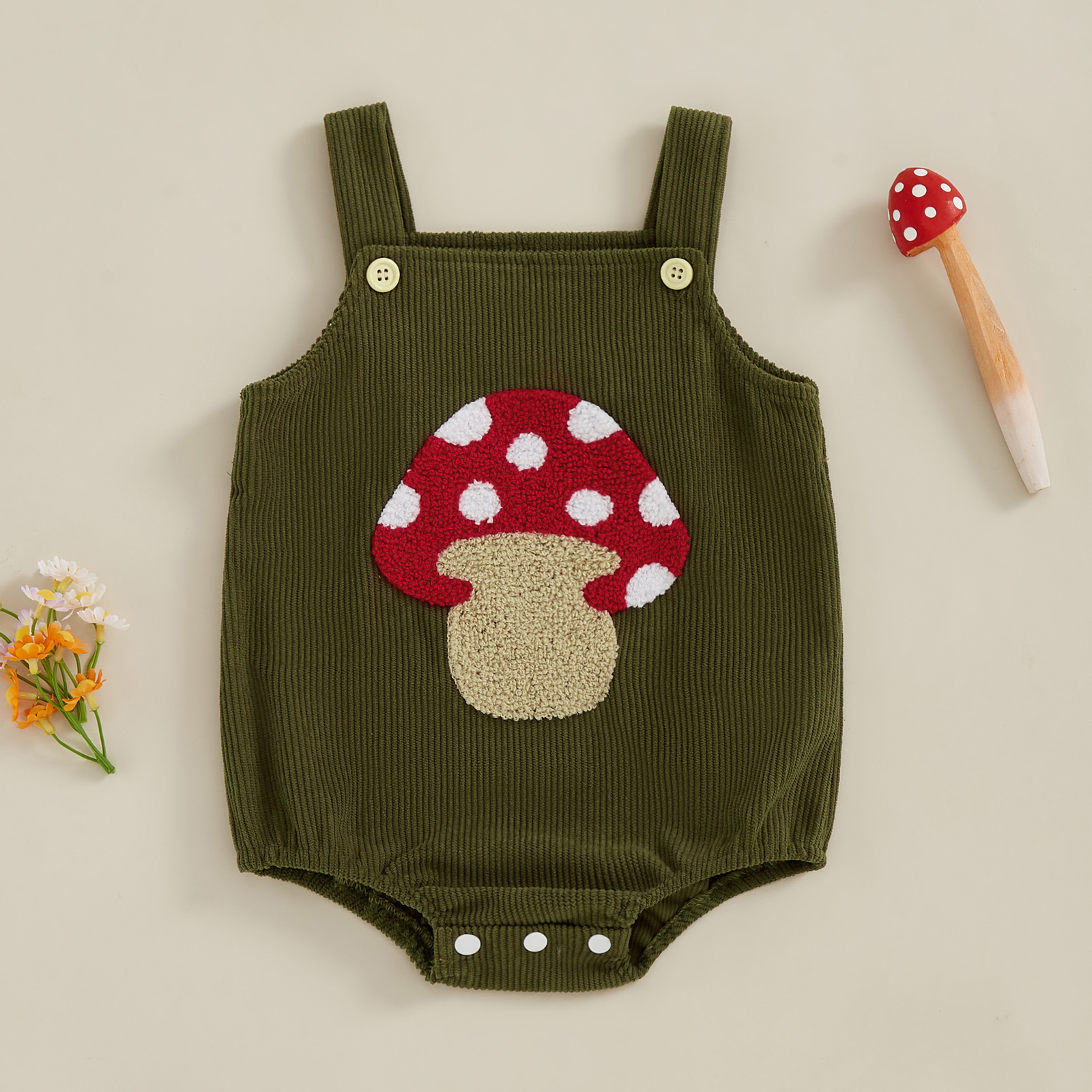 Cute Baby Corduroy Romper Slee - Embroidery Lady Bug のレビューと価格