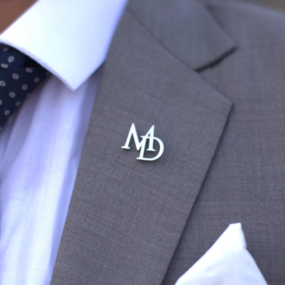 Custom Initials Brooch for Men - Embroidery Name のレビューと価格