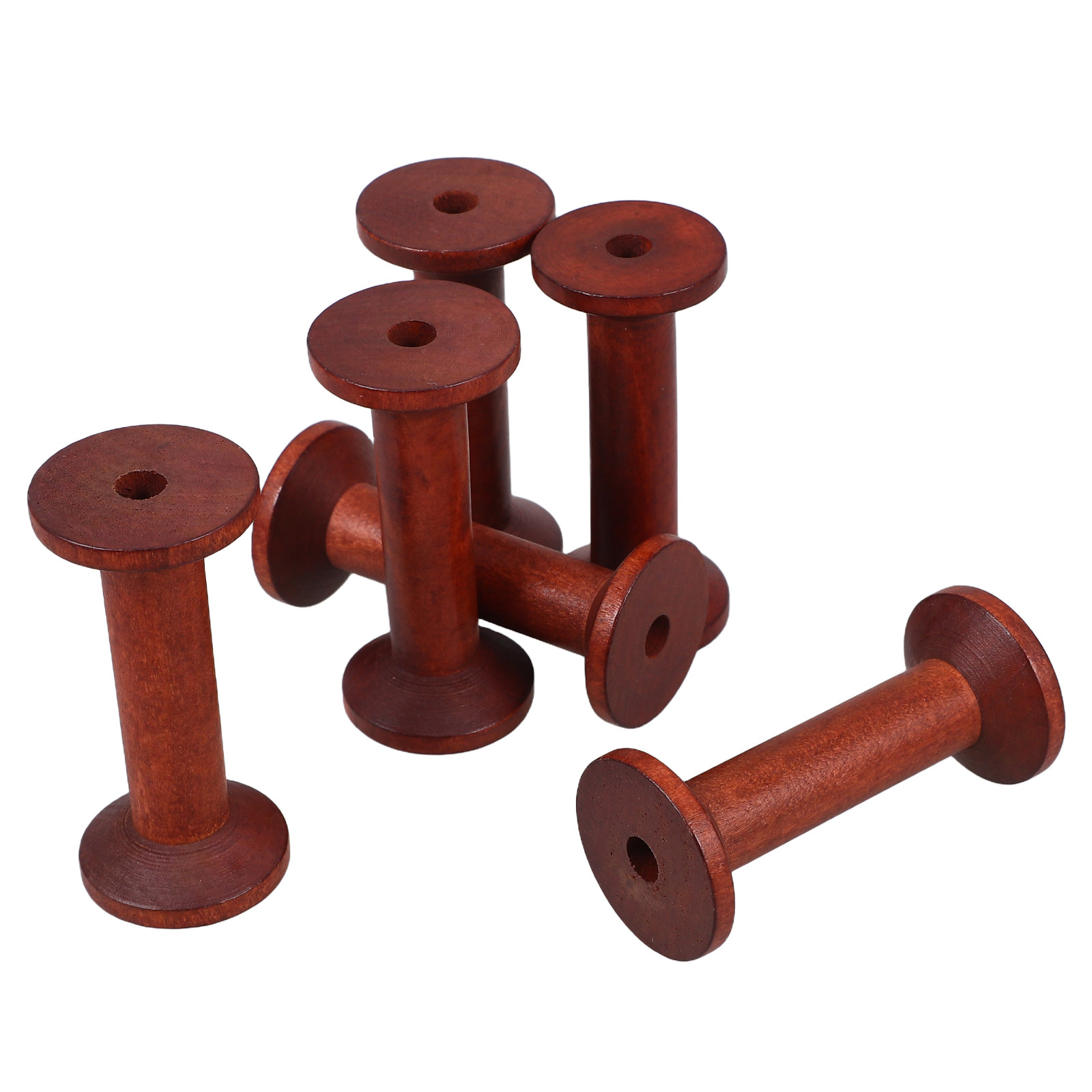6Pcs Smooth Wood Thread Spools - Embroidery Yarns のレビューと価格