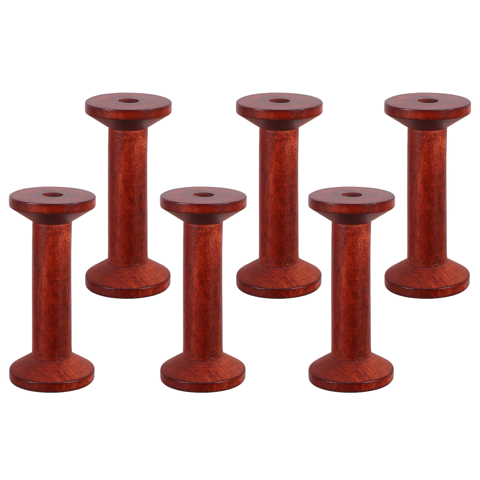 6Pcs Smooth Wood Thread Spools - Embroidery Yarns のレビューと価格