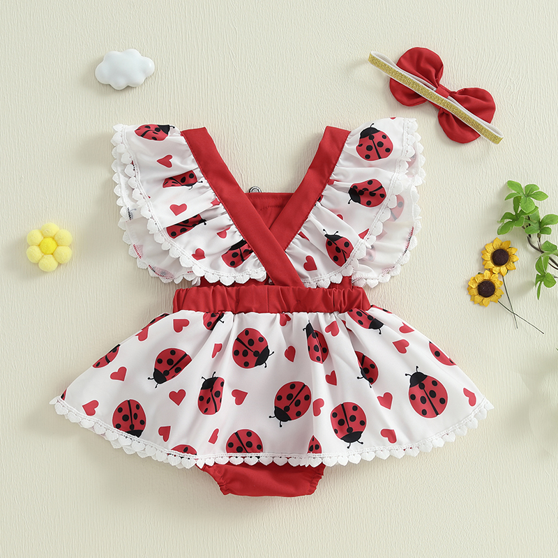 0-18M Newborn Baby Girls Cute  - Embroidery Lady Bug のレビューと価格