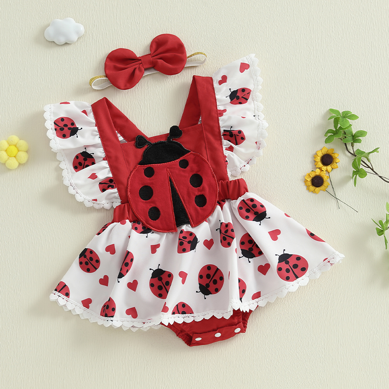 0-18M Newborn Baby Girls Cute  - Embroidery Lady Bug のレビューと価格