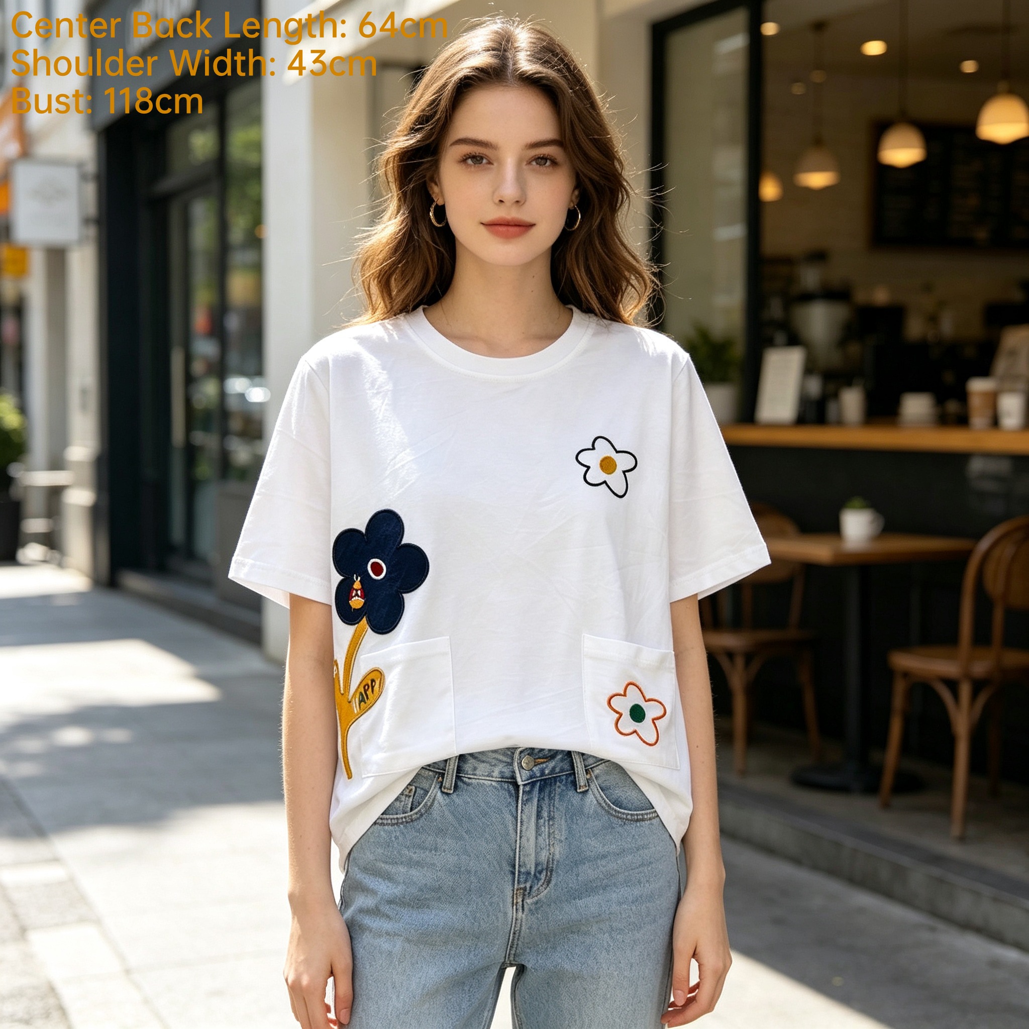 Women Loose Fit Flower Patch E - Embroidery Patches のレビューと価格