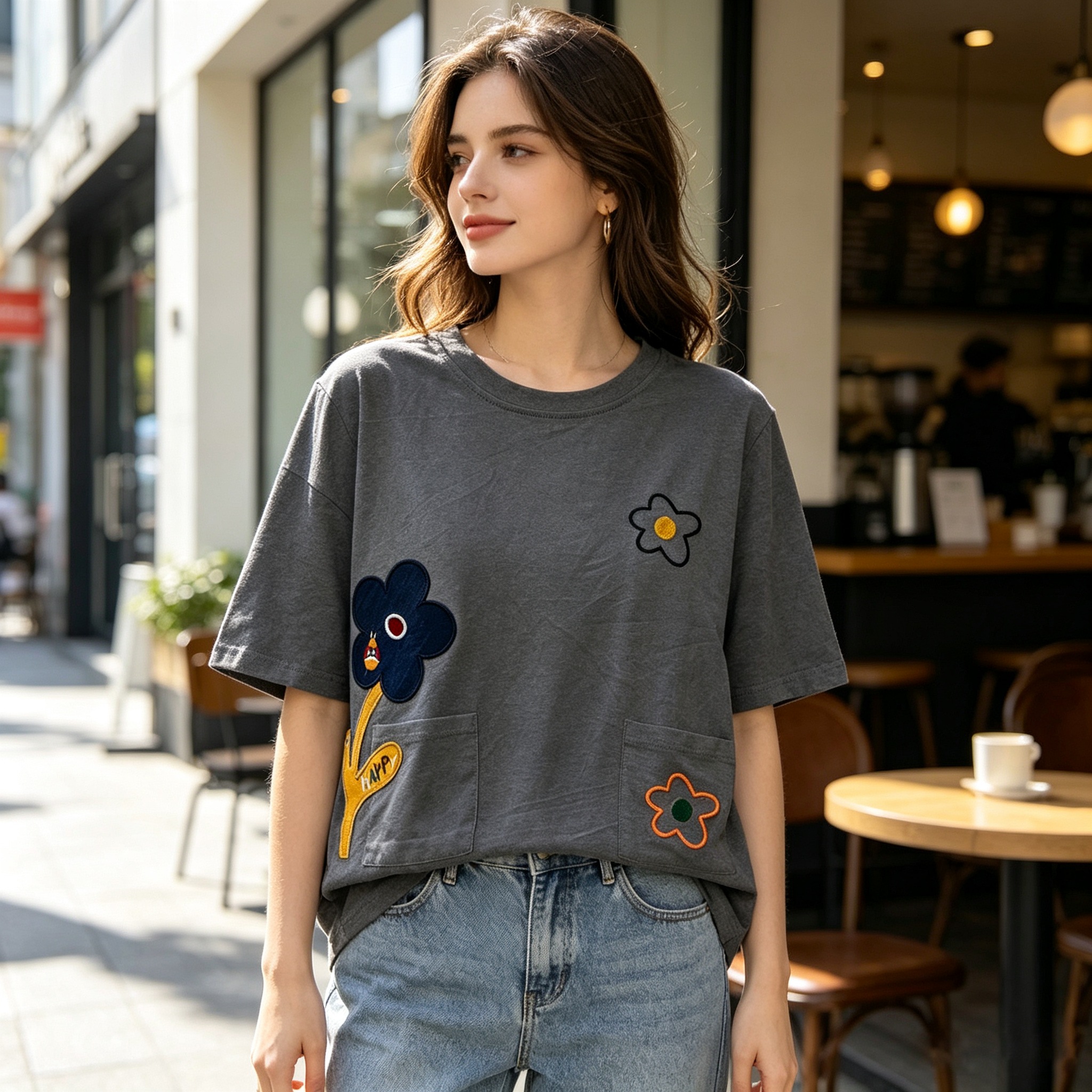Women Loose Fit Flower Patch E - Embroidery Patches のレビューと価格