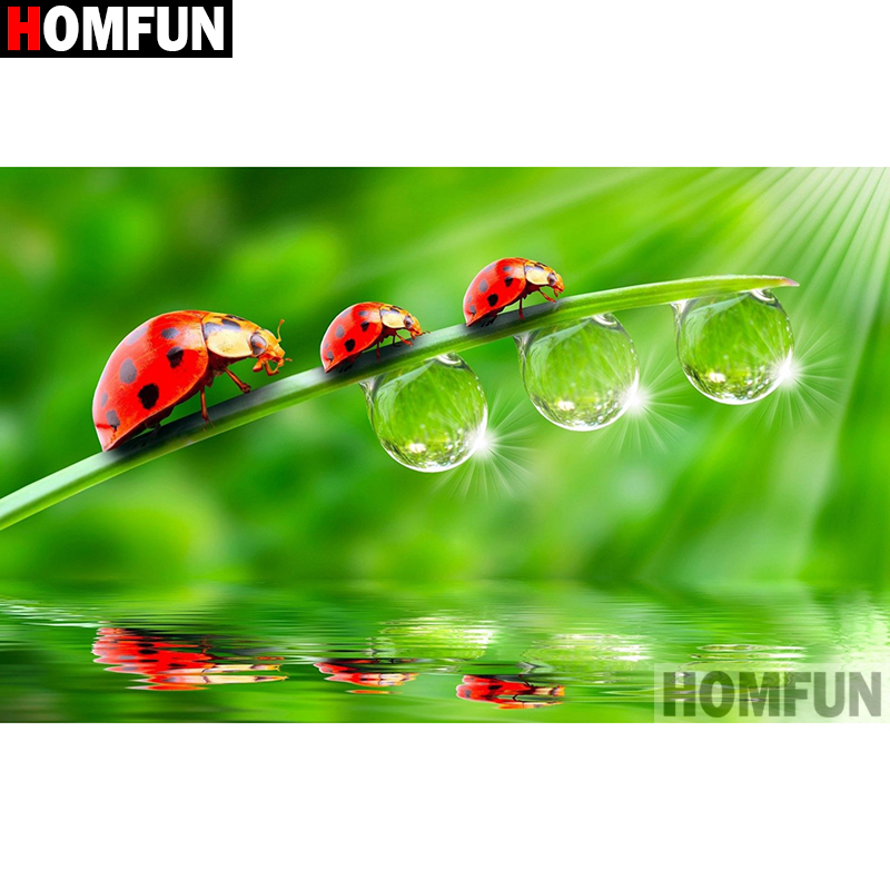 HOMFUN Art 5D Diy Diamond Pain - Embroidery Lady Bug のレビューと価格
