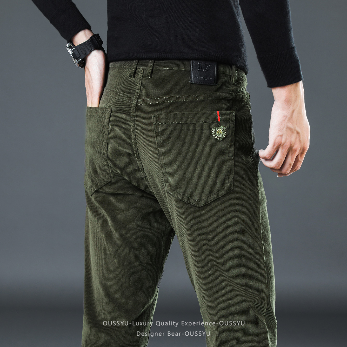 Autumn Winter Thick Men's Cott - Embroidery Texture のレビューと価格