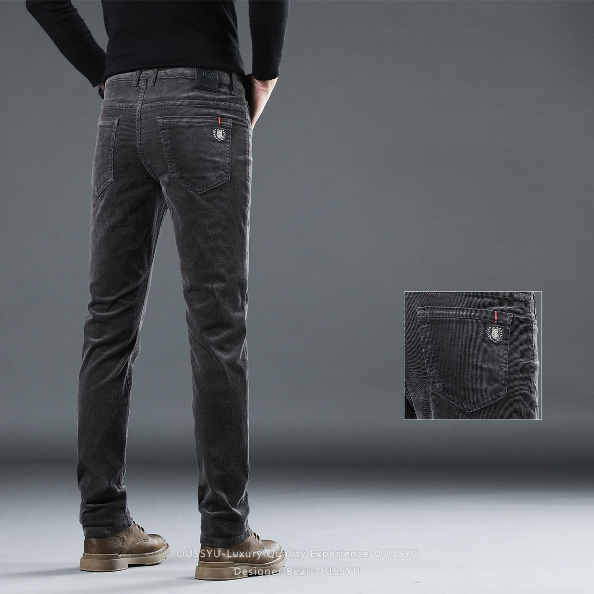 Autumn Winter Thick Men's Cott - Embroidery Texture のレビューと価格