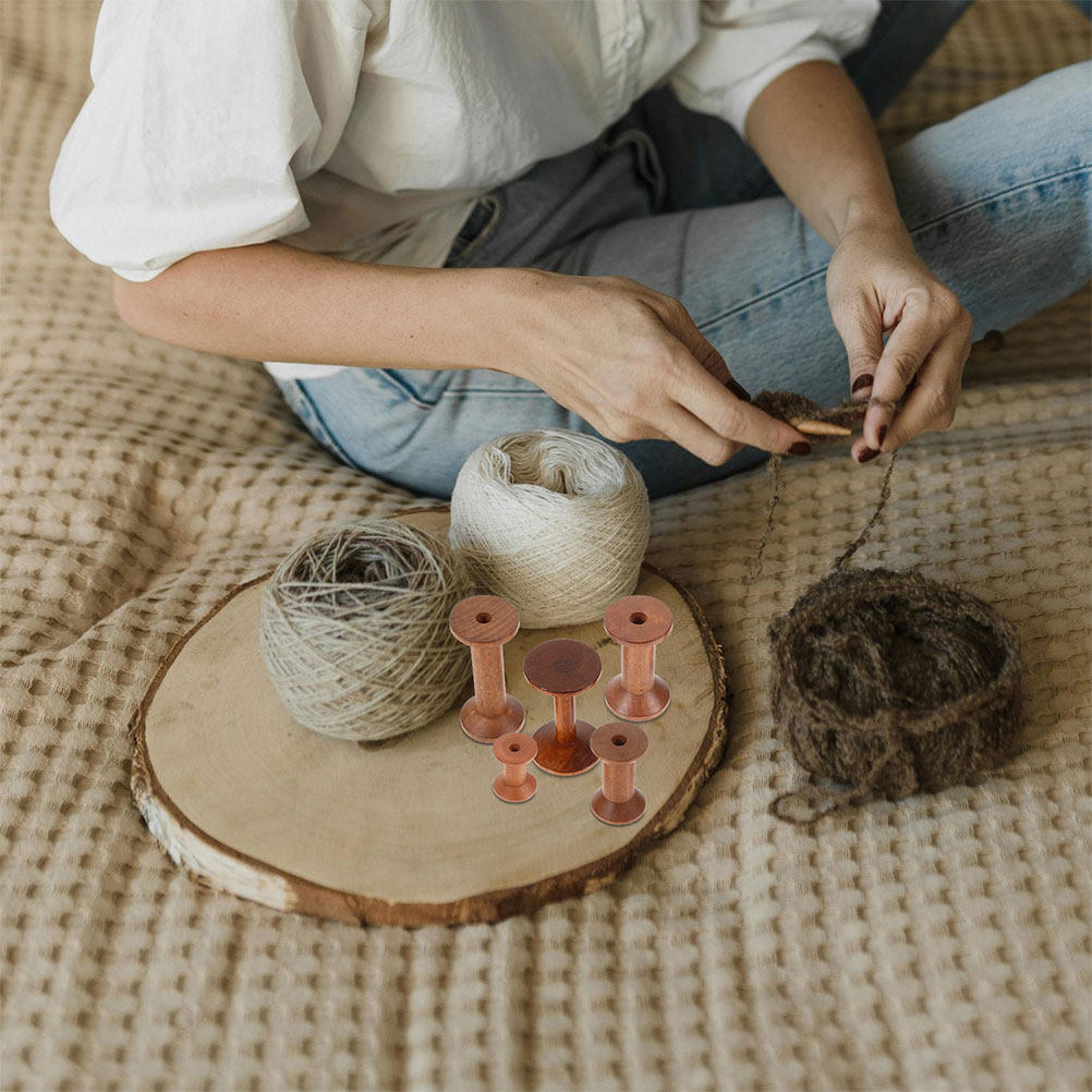 7Pcs Wooden Spools Set Smooth  - Embroidery Yarns のレビューと価格
