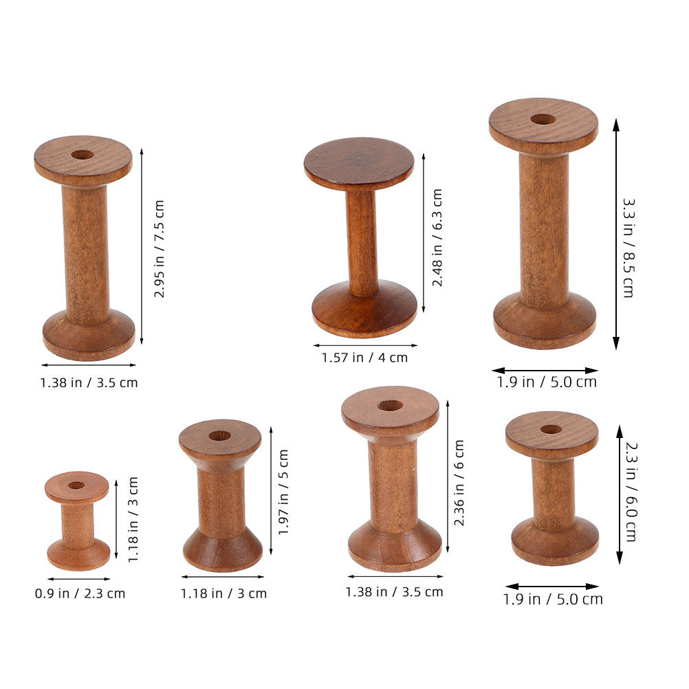 7Pcs Wooden Spools Set Smooth  - Embroidery Yarns のレビューと価格