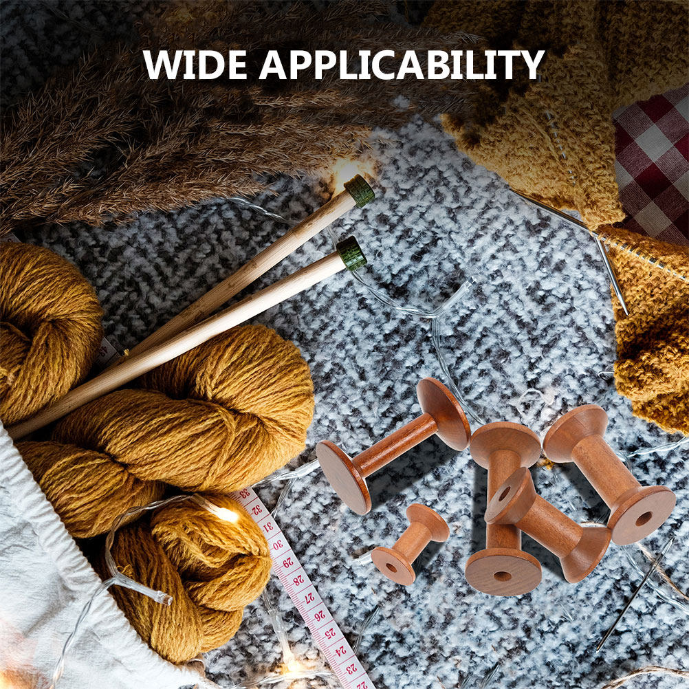 7Pcs Wooden Spools Set Smooth  - Embroidery Yarns のレビューと価格