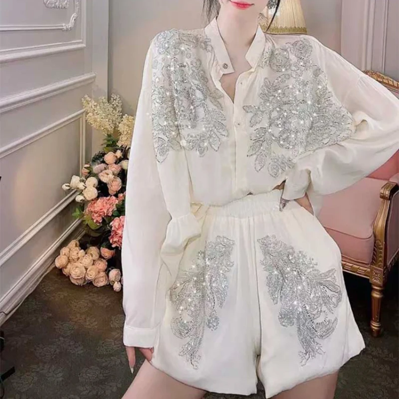 Transparent Flowers Embroidery - Embroidery Cotton Shirt のレビューと価格