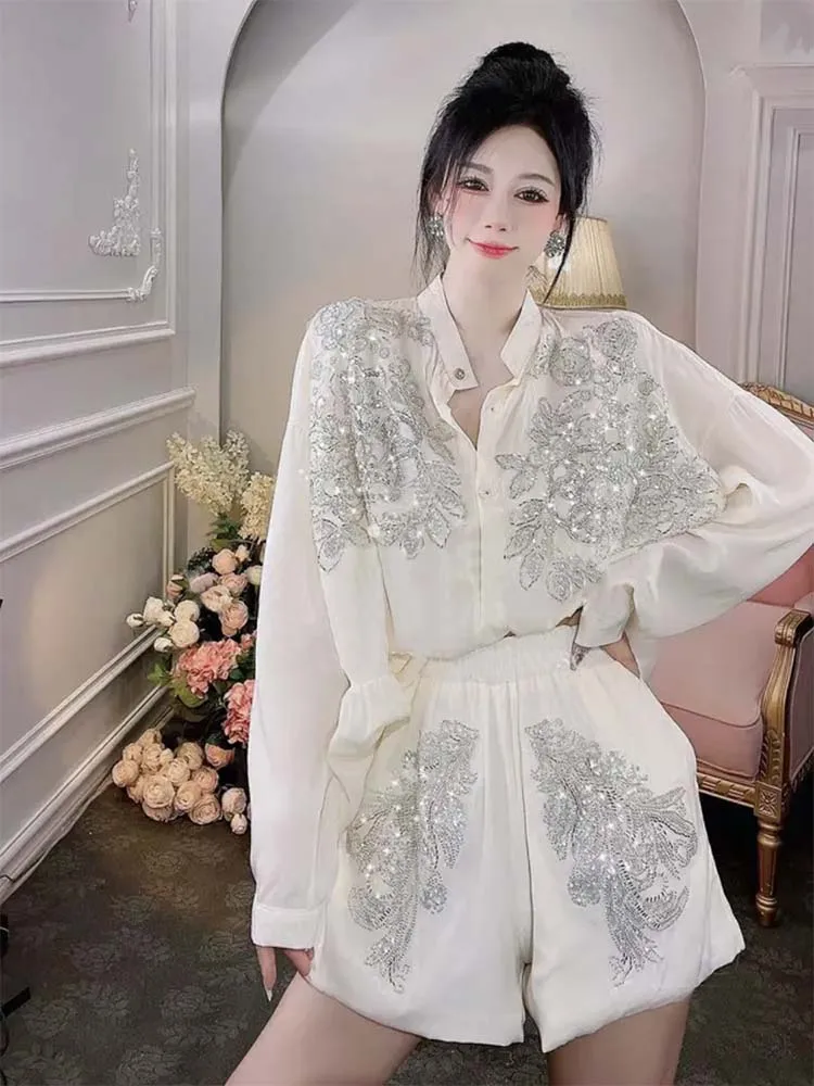 Transparent Flowers Embroidery - Embroidery Cotton Shirt のレビューと価格