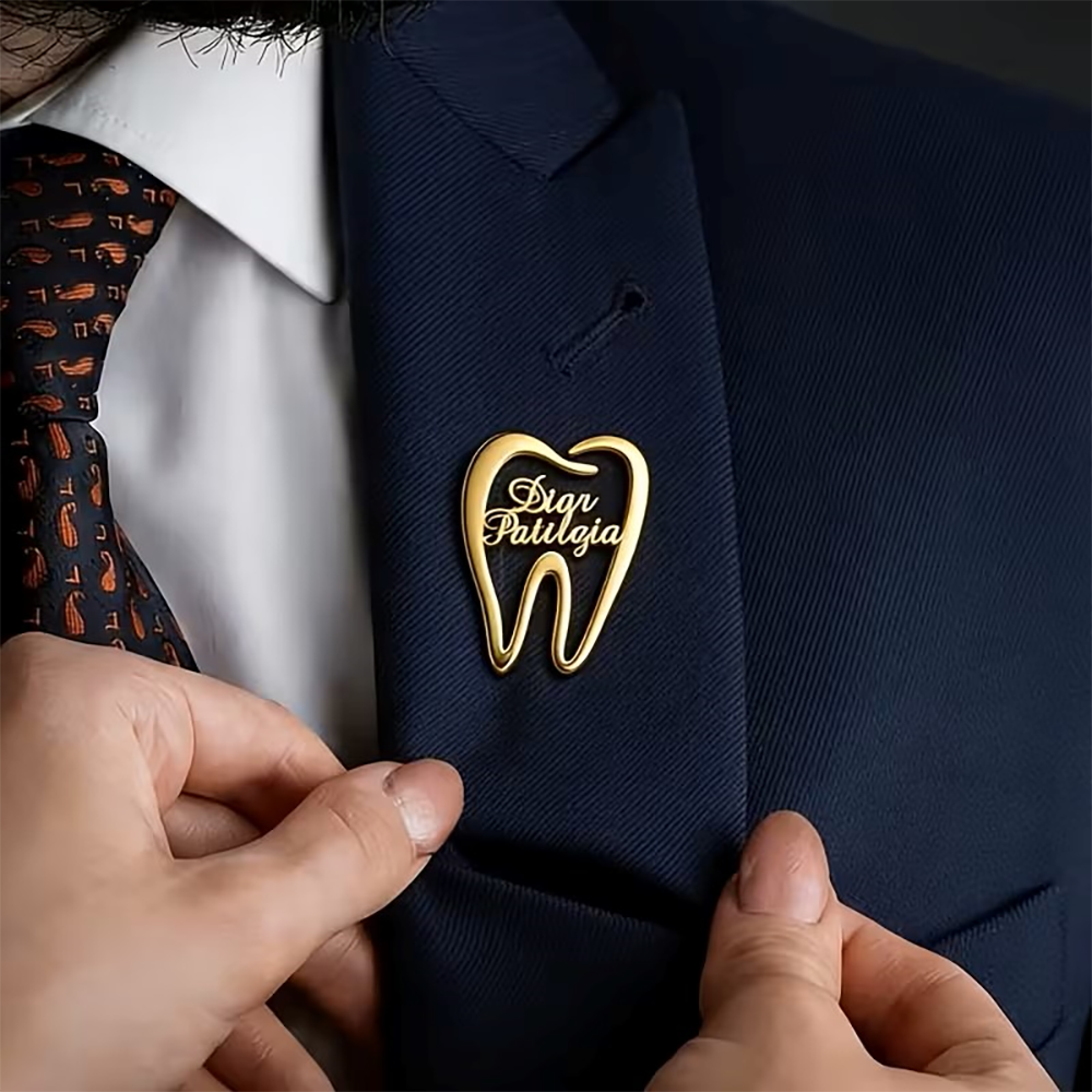 Custom Dental Tooth Lapel Pin  - Embroidery Name のレビューと価格