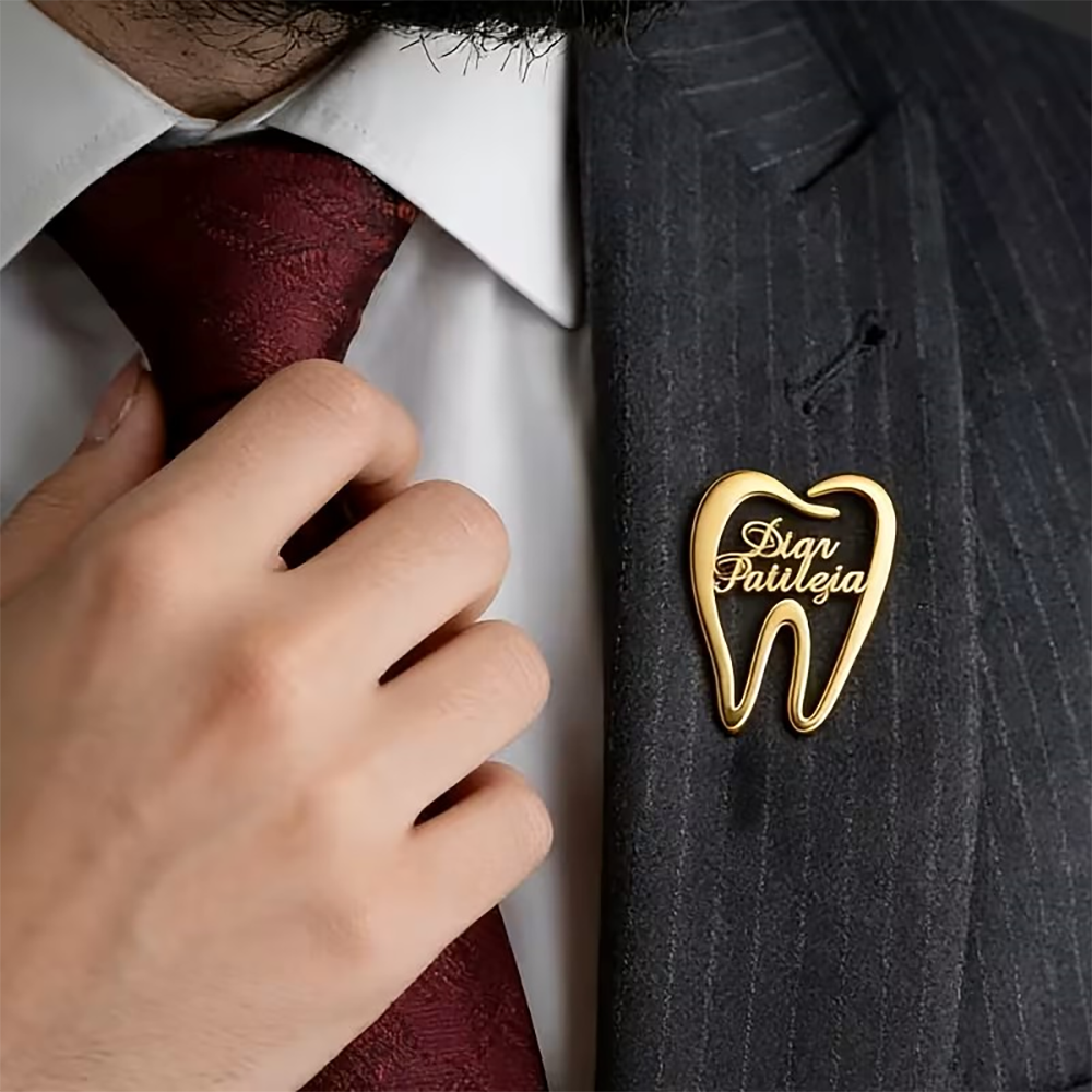 Custom Dental Tooth Lapel Pin  - Embroidery Name のレビューと価格