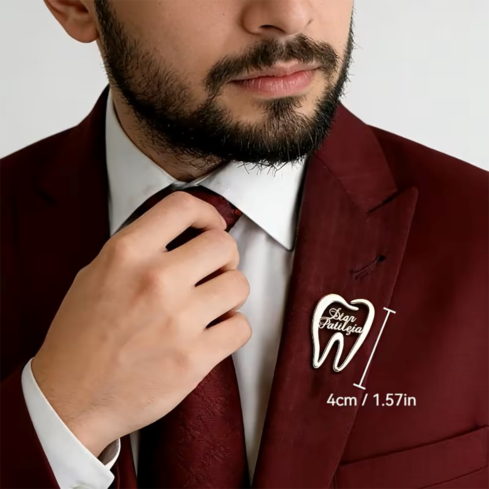 Custom Dental Tooth Lapel Pin  - Embroidery Name のレビューと価格