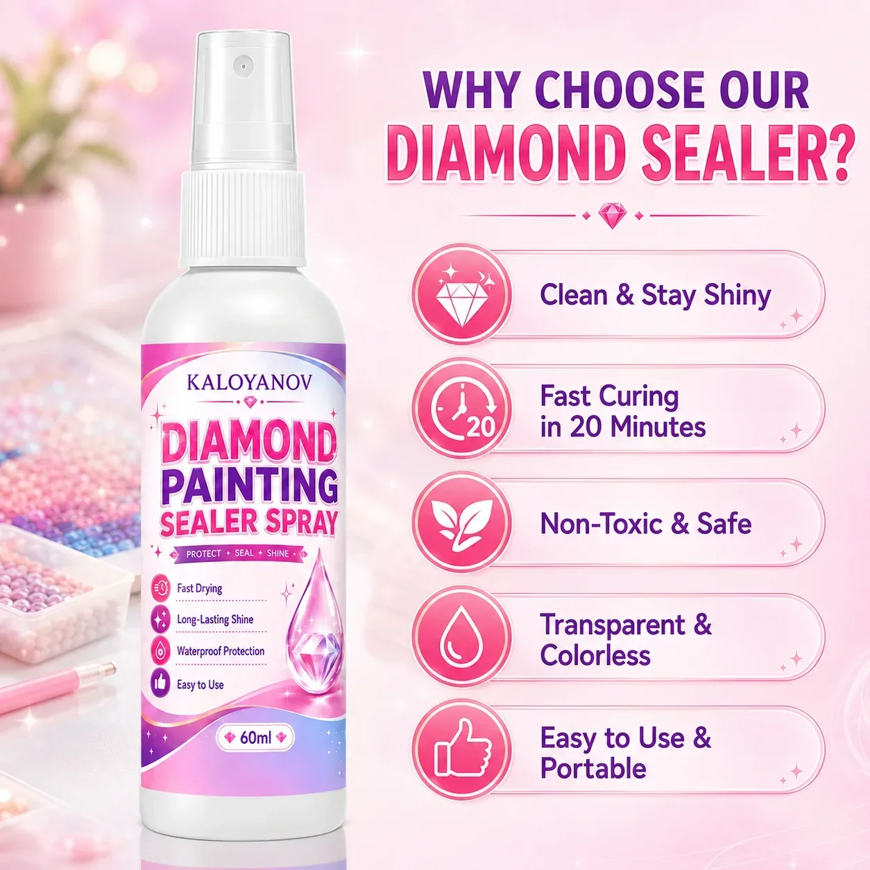 5D Diamond Painting Sealer Spr - Embroidery Details のレビューと価格