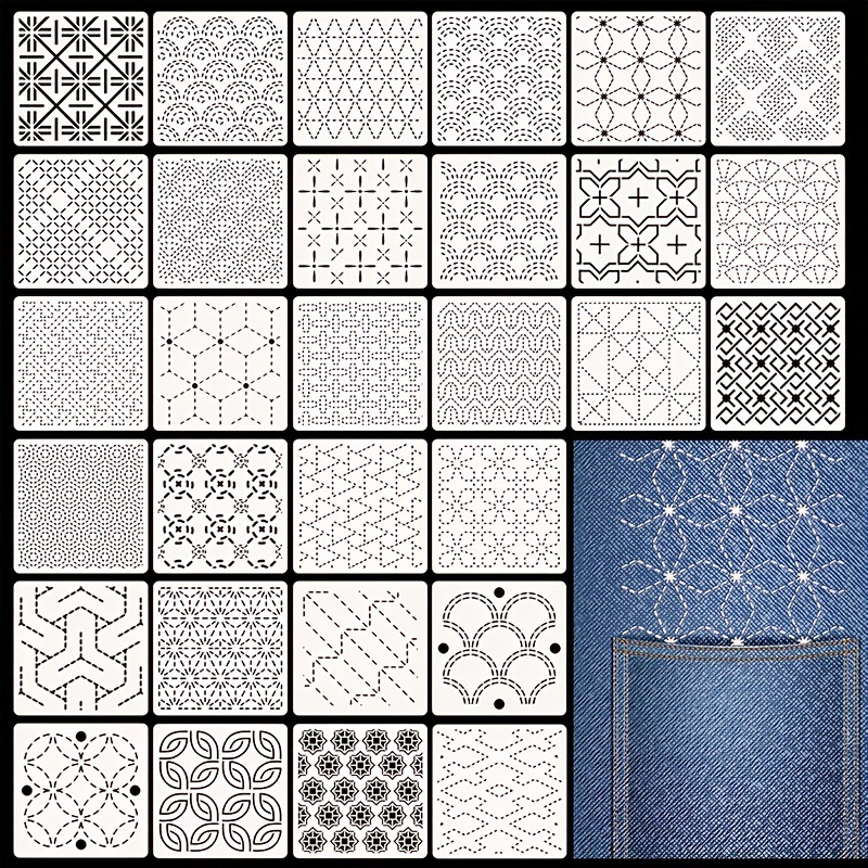 30Pcs Embroidery Templates DIY - Embroidery Yarns のレビューと価格