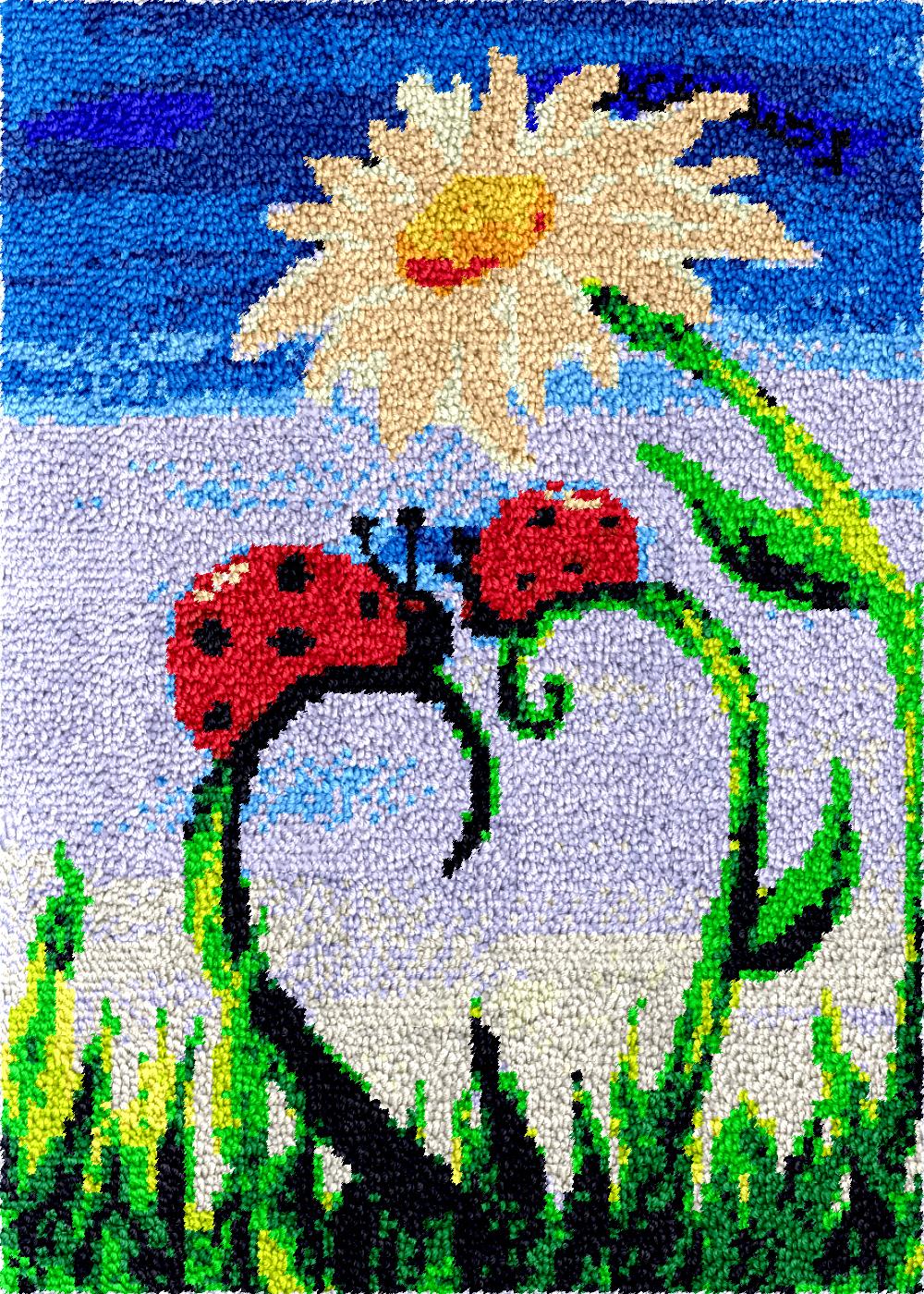 latch hook kits rugs DIY Makin - Embroidery Lady Bug のレビューと価格