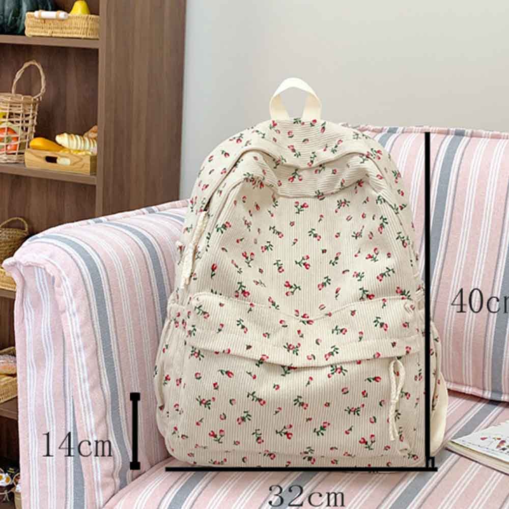 Ins Corduroy Printed Backpack, - Embroidery Name Designs のレビューと価格