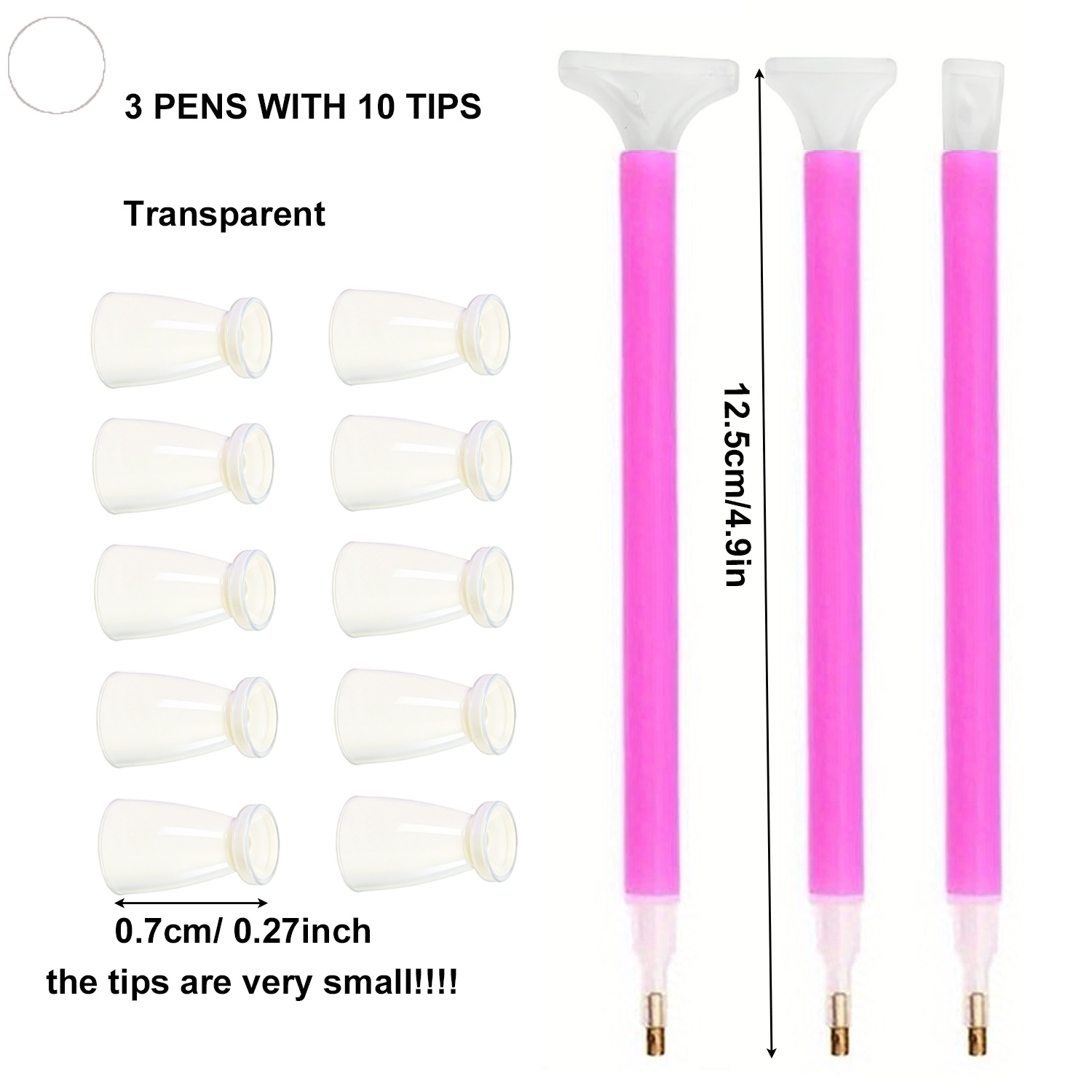 10 Silicone Tips & 3 Pens Diam - Embroidery Details のレビューと価格