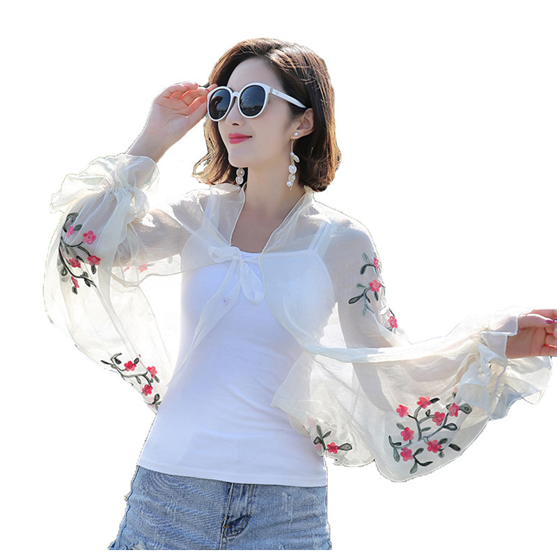 2025 Summer New Women Long Cas - Embroidery Cotton Shirt のレビューと価格