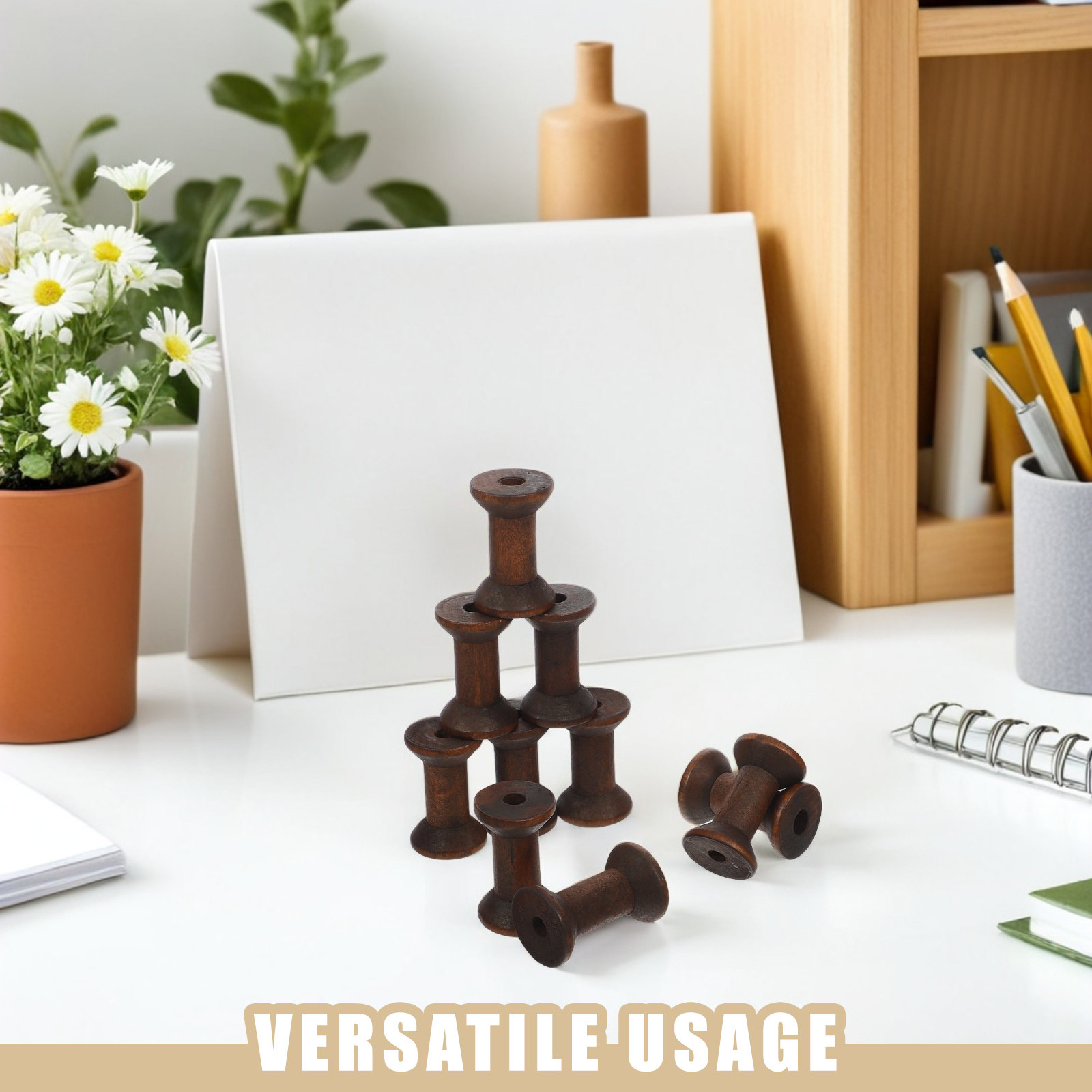 10Pcs Handcrafted Wooden Spool - Embroidery Yarns のレビューと価格