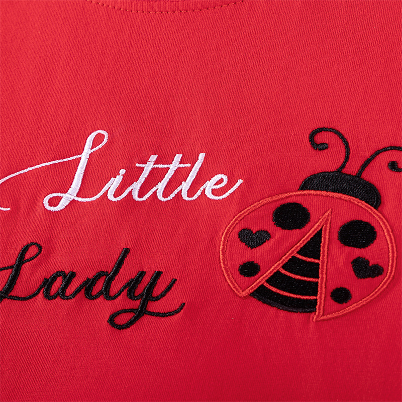 Short Sleeve Girls Dresses 2-7 - Embroidery Lady Bug のレビューと価格