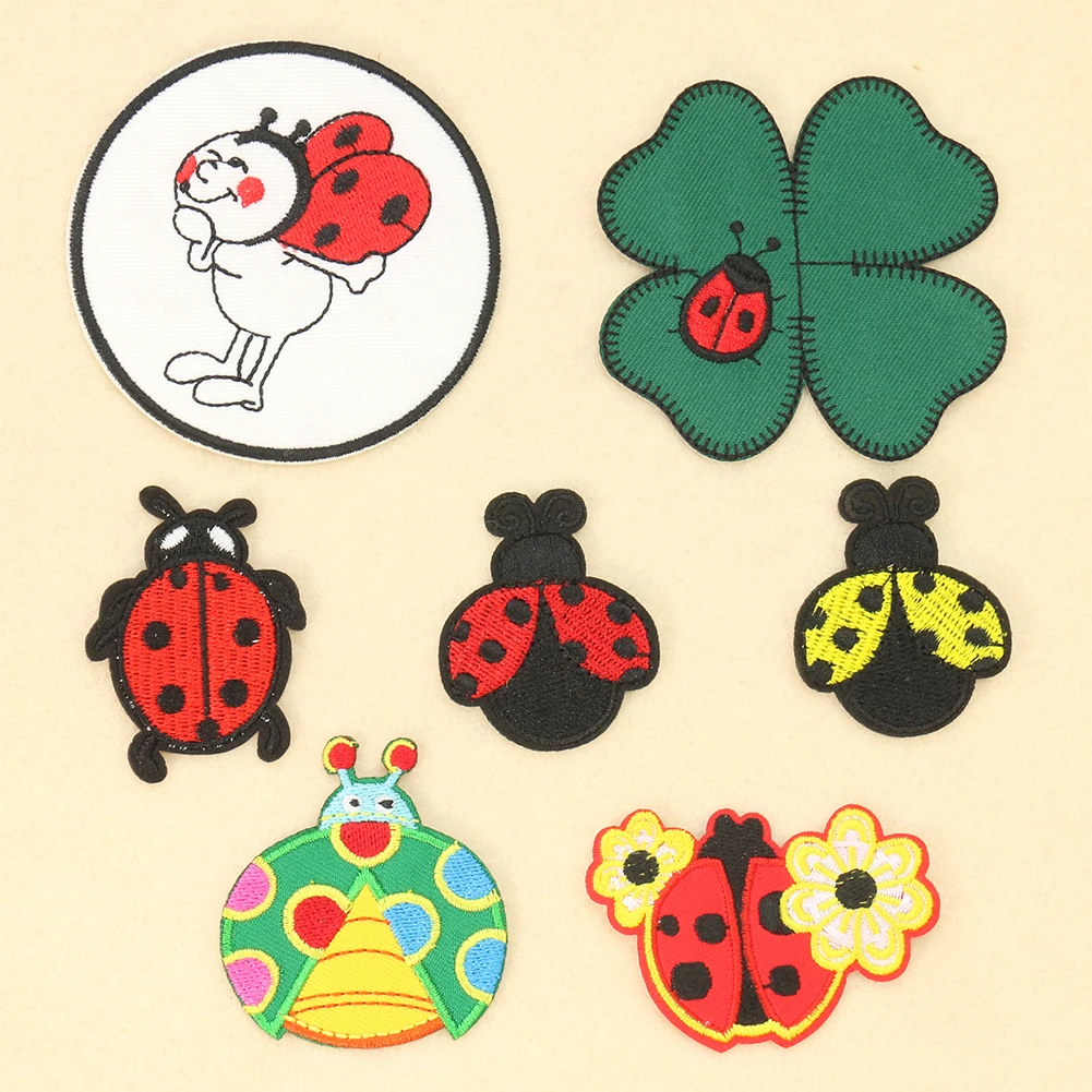 2PC Cartoon Ladybug Four-leaf  - Embroidery Lady Bug のレビューと価格