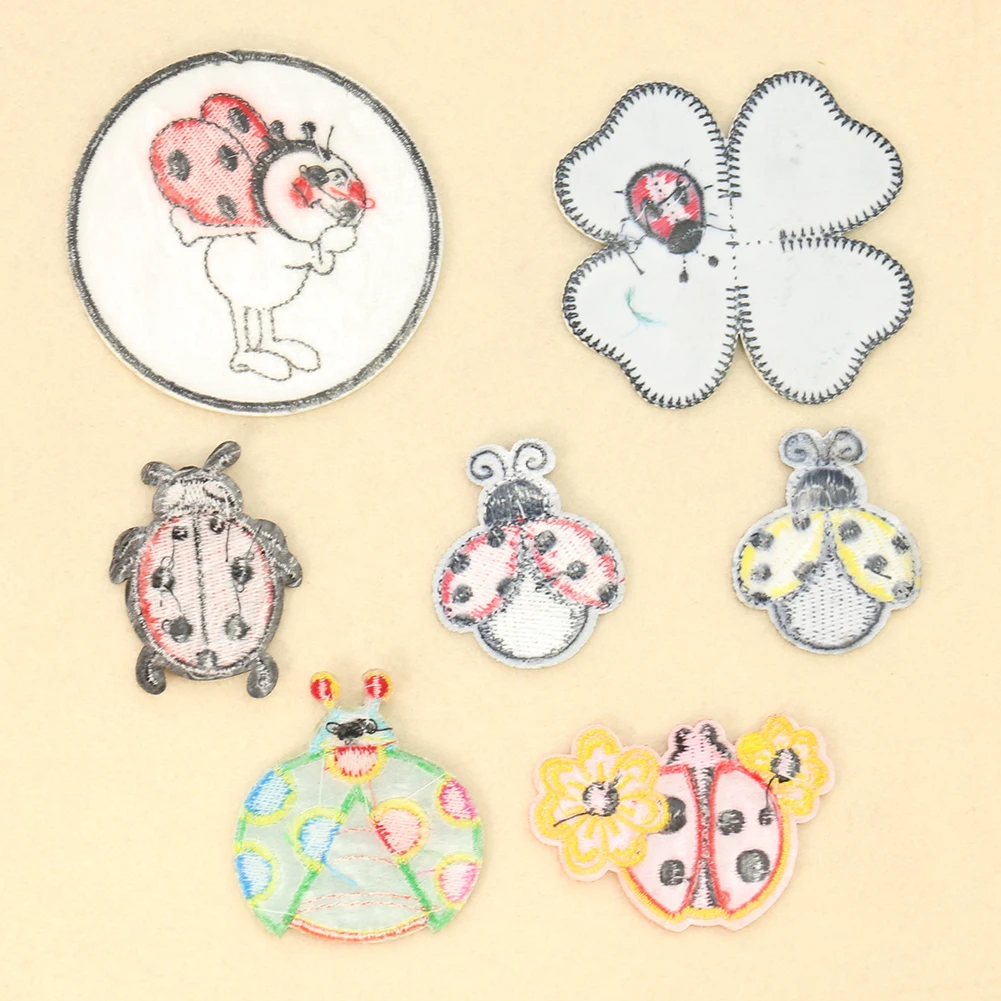 2PC Cartoon Ladybug Four-leaf  - Embroidery Lady Bug のレビューと価格