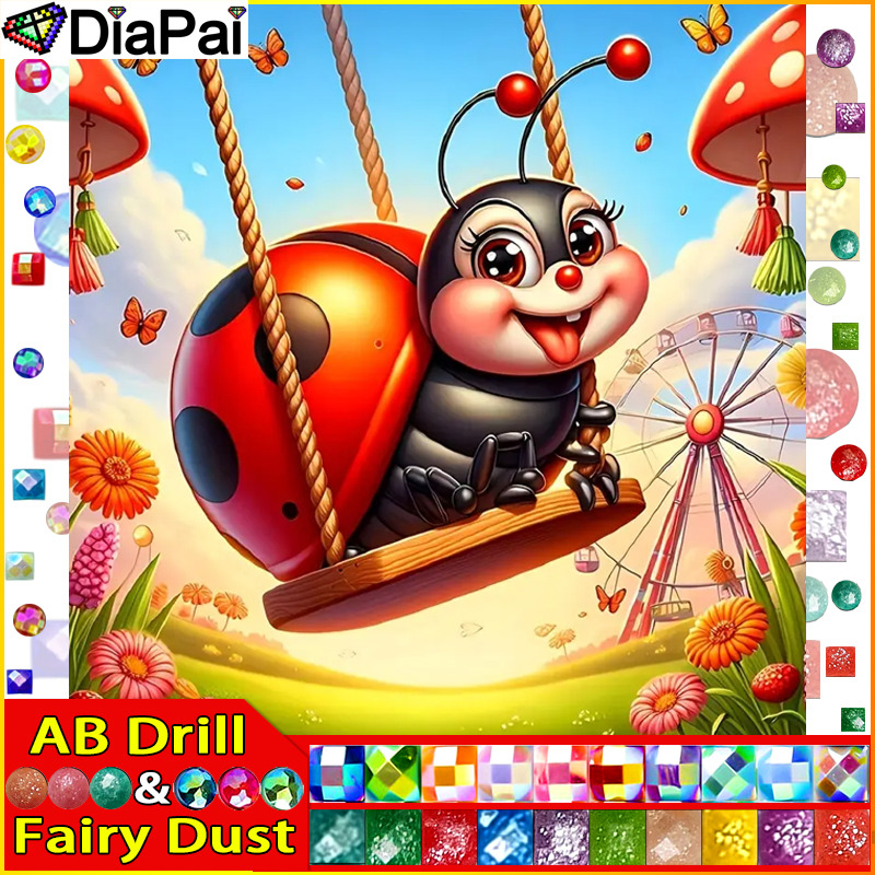 DiaPai Fairy Dust AB Diamond P - Embroidery Lady Bug のレビューと価格