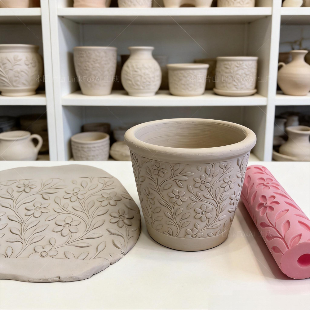 Happy Petals Pattern Clay Reli - Embroidery Texture のレビューと価格
