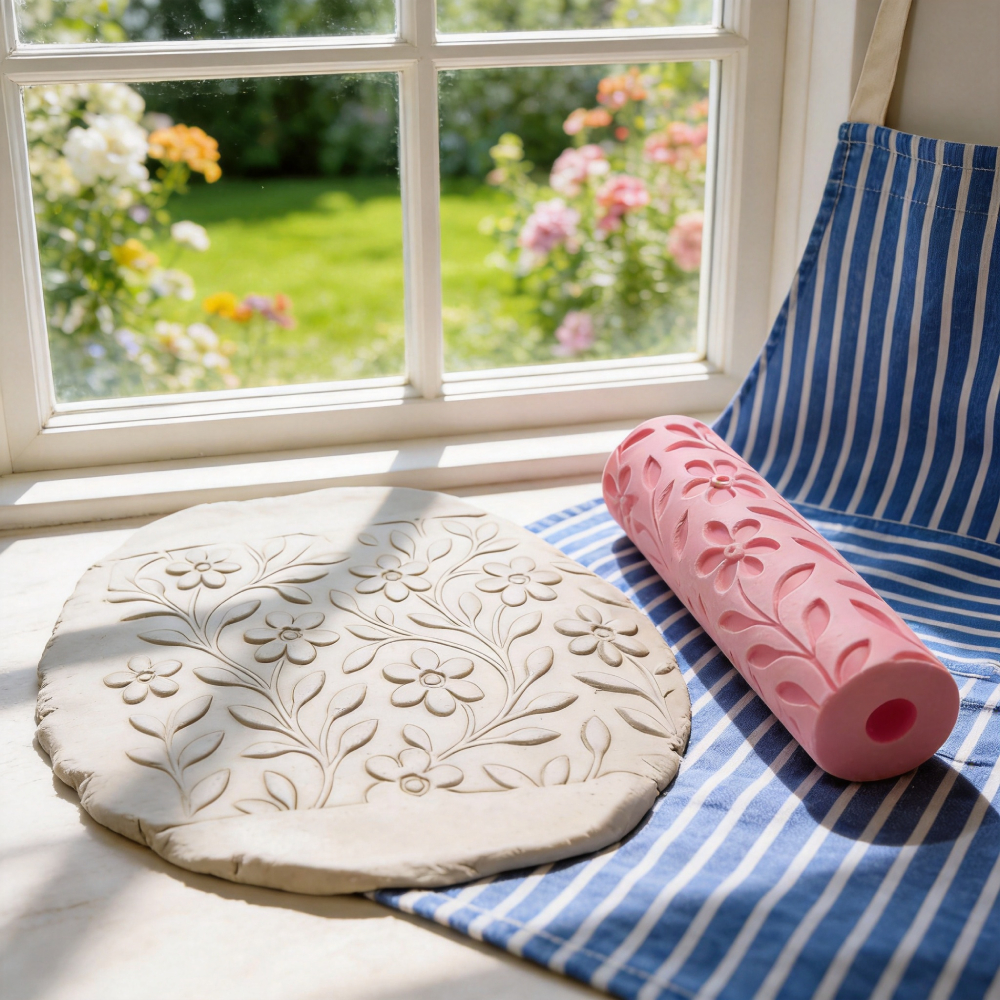 Happy Petals Pattern Clay Reli - Embroidery Texture のレビューと価格