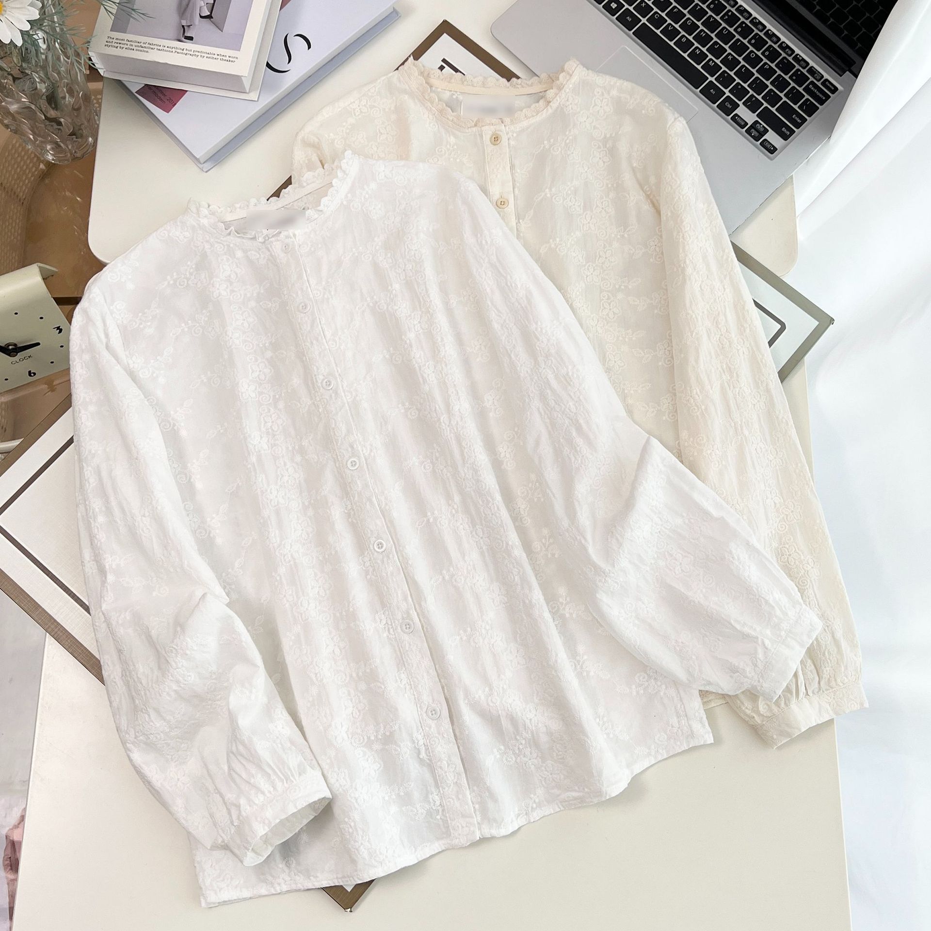 Plus Size Women's Blouses 2025 - Embroidery Cotton Shirt のレビューと価格