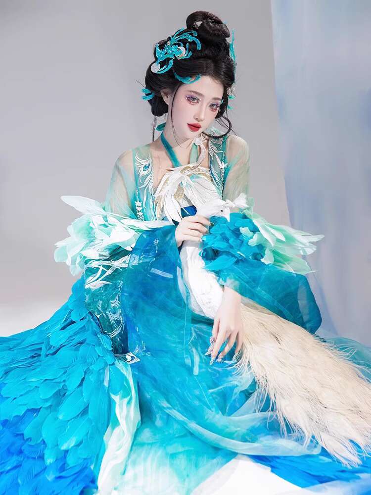 New Peacock Hanfu Womens fashi - Embroidery Cotton Shirt のレビューと価格