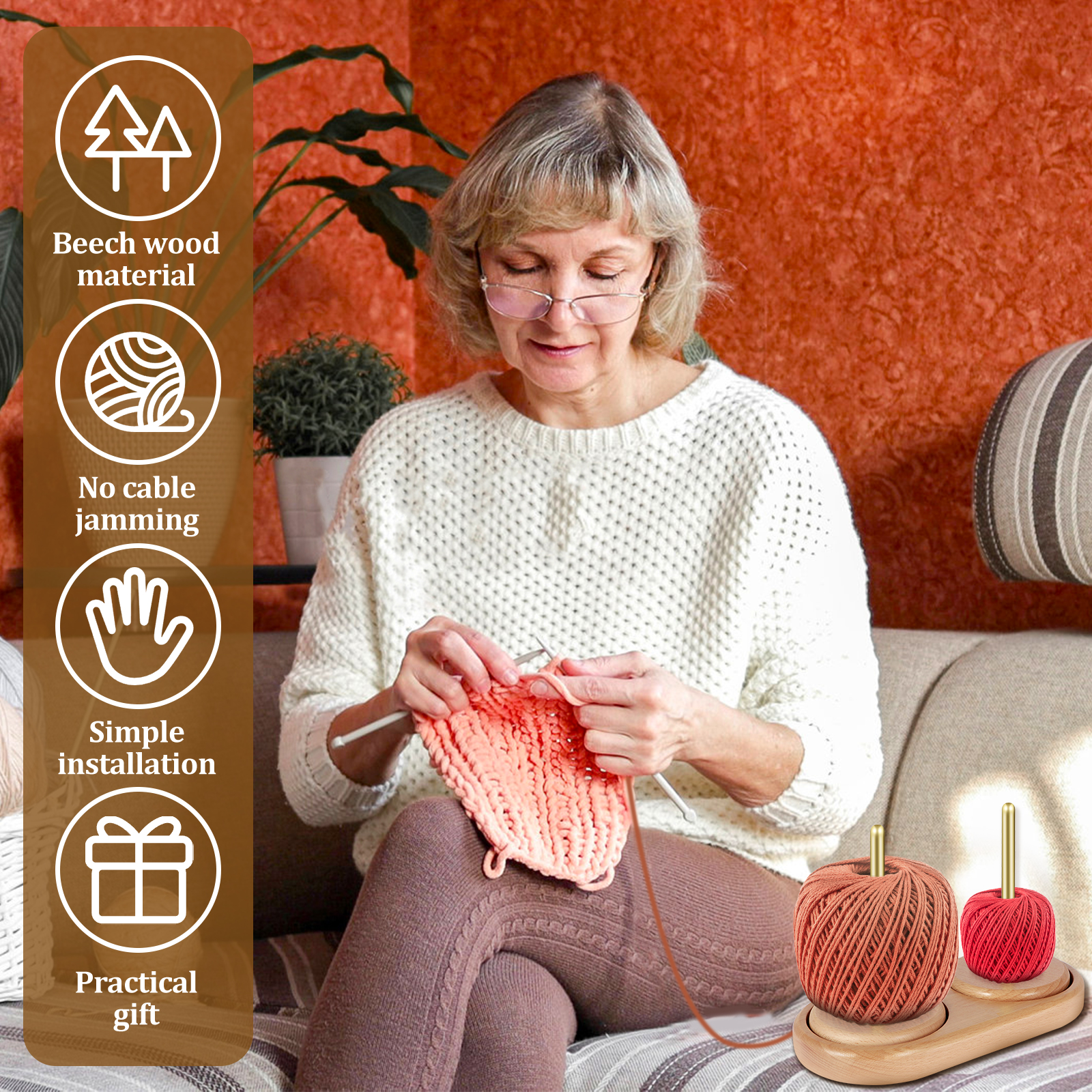 Yarn Ball Holder Rotatable Woo - Embroidery Yarns のレビューと価格